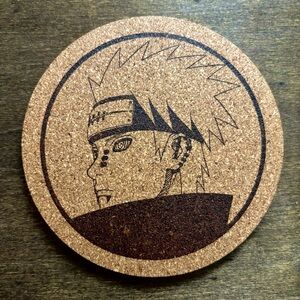 Naruto Pain Akatsuki Laser Engraved Cork Coaster #3